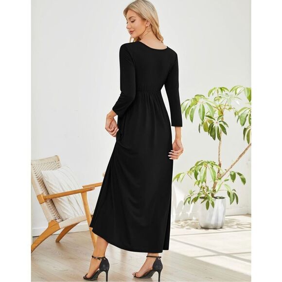 NEW Coolmee Maternity Dress V-Neck M 3/4 Sleeve M - Picture 4 of 6